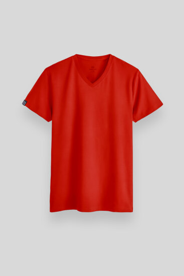 Fiesta Basic Kısa Kol Standart Kalıp V Yaka Erkek T-Shirt - 87912 