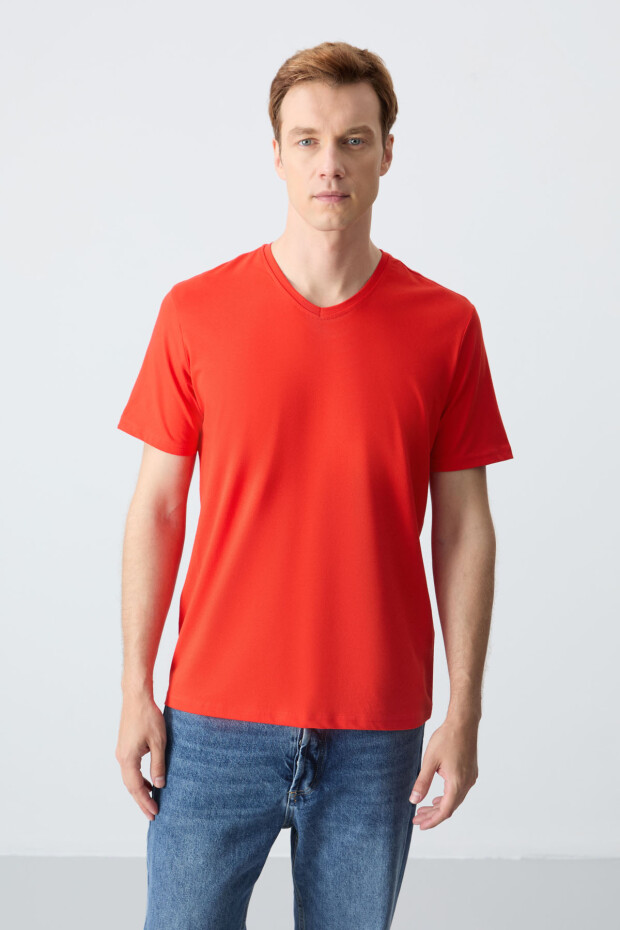Fiesta Basic Kısa Kol Standart Kalıp V Yaka Erkek T-Shirt - 87912