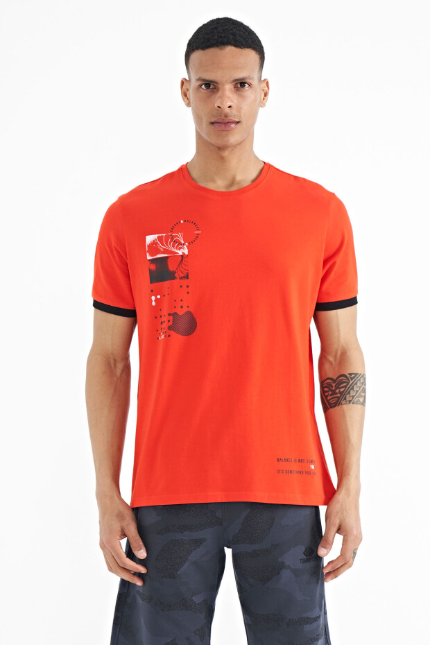 Fiesta Baskı O Yaka Detaylı Standart Form Erkek T-shirt - 88216