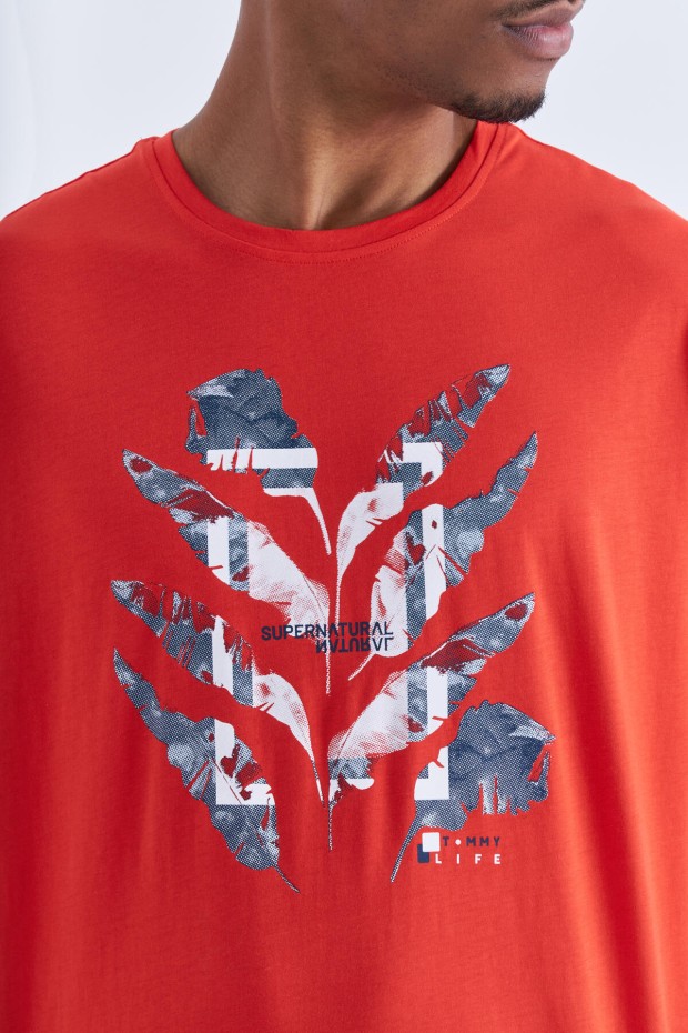 Fiesta Büyük Baskılı O Yaka Erkek Oversize T-Shirt - 88092