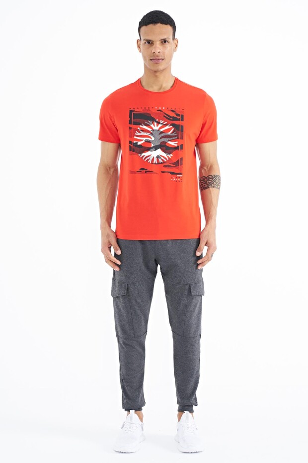 Fiesta Desen Baskılı O Yaka Standart Kalıp Erkek T-Shirt - 88232
