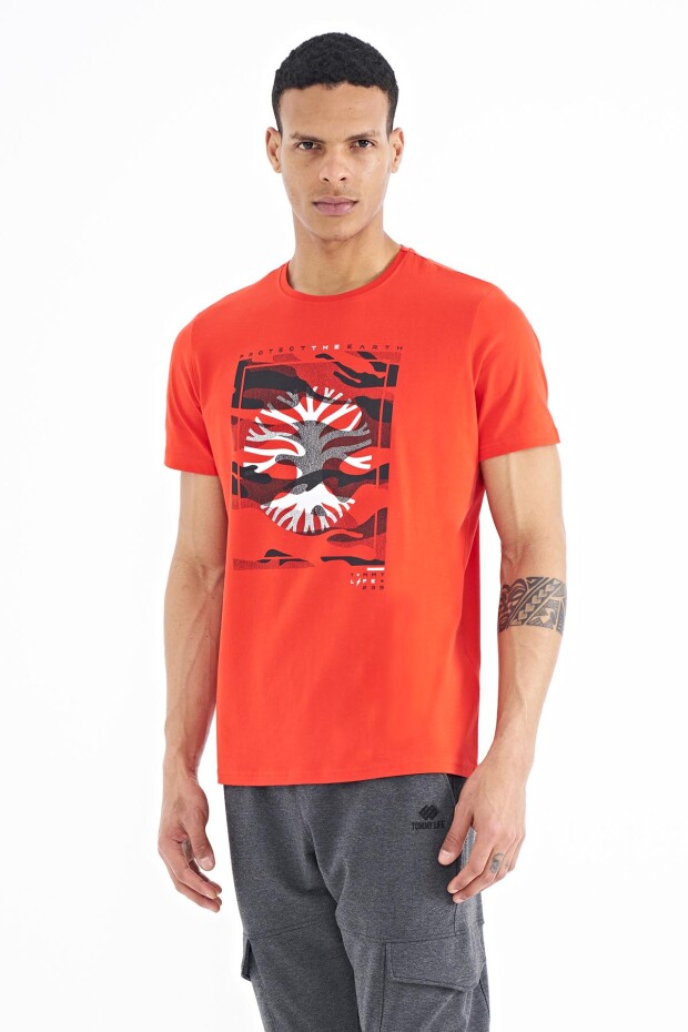Fiesta Desen Baskılı O Yaka Standart Kalıp Erkek T-Shirt - 88232