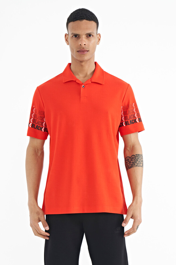 Fiesta Kol Baskı Detaylı Polo Yaka Standart Form Erkek T-shirt - 88240 - 1