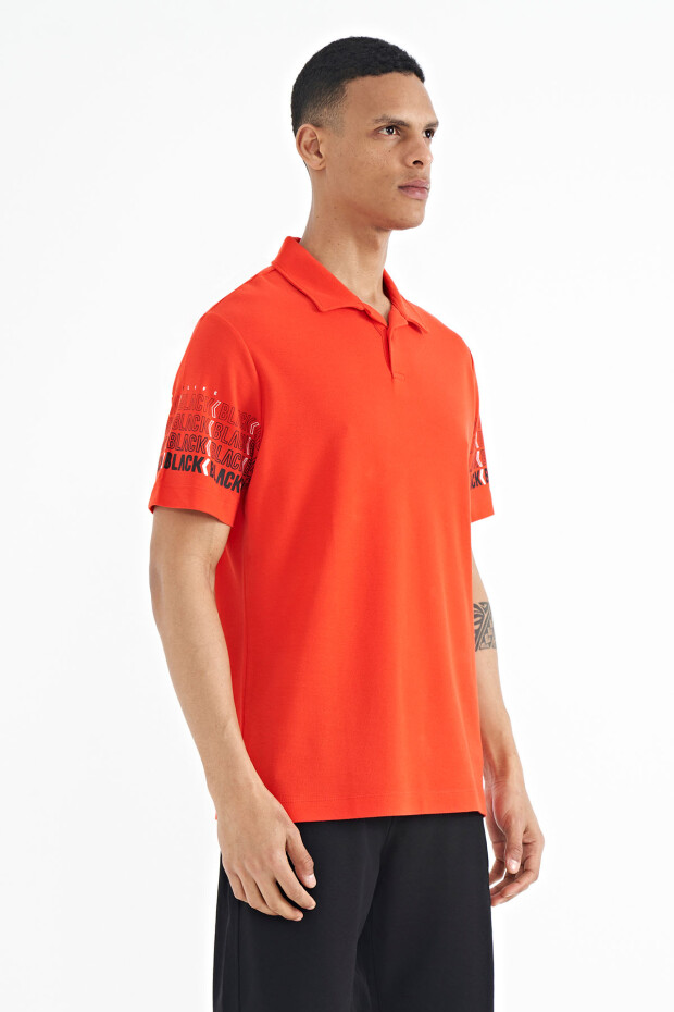 Fiesta Kol Baskı Detaylı Polo Yaka Standart Form Erkek T-shirt - 88240 - 4