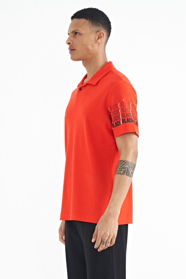 Fiesta Kol Baskı Detaylı Polo Yaka Standart Form Erkek T-shirt - 88240 - 5