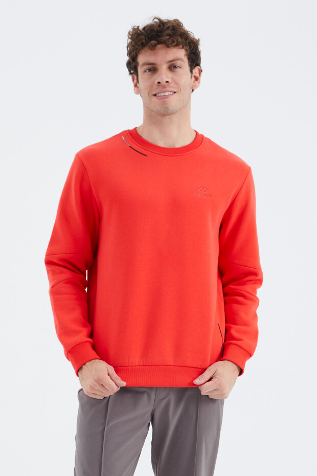 Fiesta O Yaka Kol Şerit Detaylı Basic Rahat Kalıp Erkek Sweatshirt - 88293