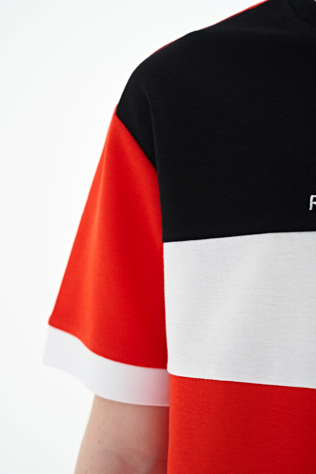 Fiesta Renk Geçişli Nakışlı Oversize Erkek Çocuk T-Shirt - 11159 - 9