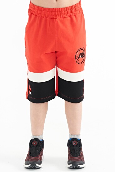 Fiesta Renkli Baskılı Bağcıklı Nakış Detaylı Standart Kalıp Erkek Çocuk Şort - 11129 - TOMMYLIFE (1)