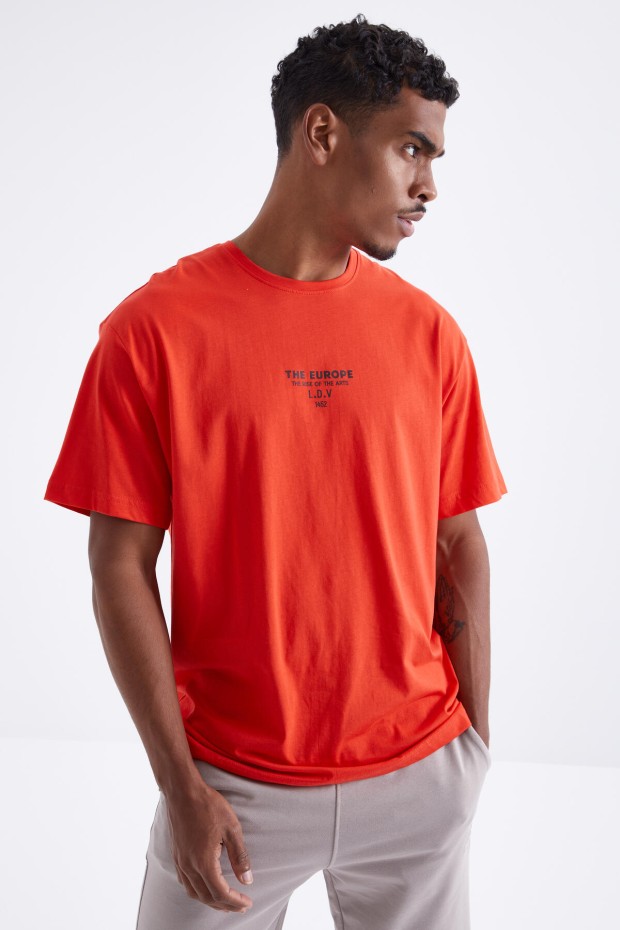 Fiesta Sırt Baskılı O Yaka Erkek Oversize T-shirt - 88091
