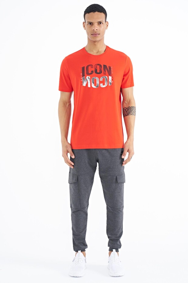 Fiesta Yazı Baskılı O Yaka Standart Kalıp Erkek T-Shirt - 88174