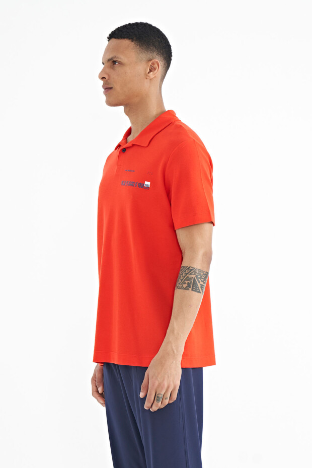 Fiesta Yazı Baskılı Standart Form Polo Yaka Erkek T-shirt - 88236 - 4