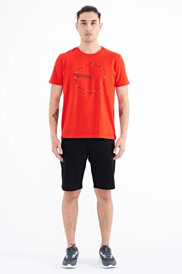 Fiesta Yazı Geometri Basklı Standart Kalıp Erkek T-shirt - 88198