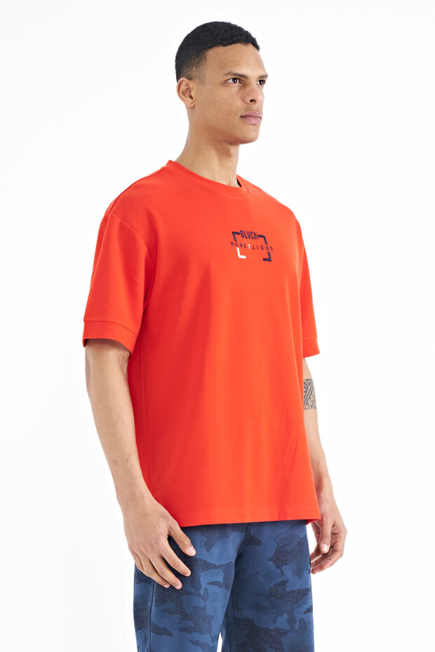 Fiesta Yazı Nakışlı O Yaka Oversize Erkek T-Shirt - 88192