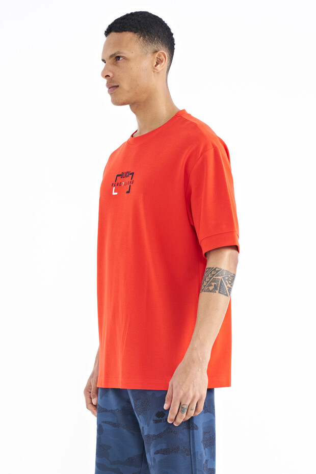 Fiesta Yazı Nakışlı O Yaka Oversize Erkek T-Shirt - 88192