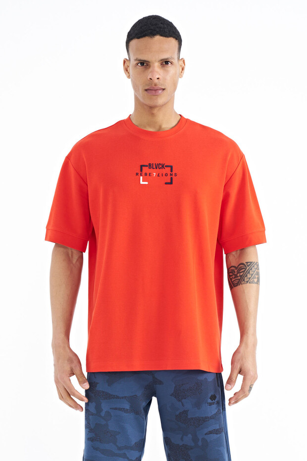 Fiesta Yazı Nakışlı O Yaka Oversize Erkek T-Shirt - 88192