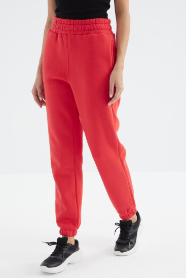 Fiesta Yüksek Bel Şardonlu 3 İplik Pamuklu Basic Kadın Eşofman Alt - 94624 - TOMMYLIFE (1)