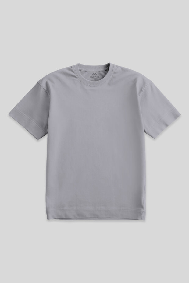 Gri Basic Kısa Kol O Yaka Büyük Beden Erkek T-Shirt - 88072 - 2