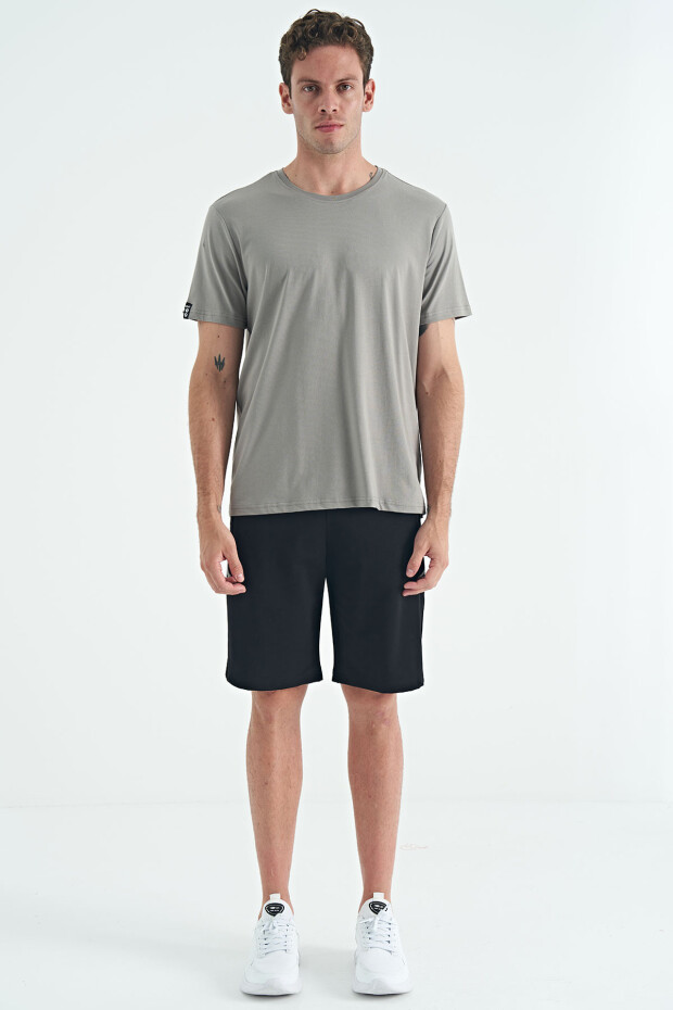 Gri Erkek Basic Kısa Kol Standart Kalıp O Yaka T-shirt - 87911