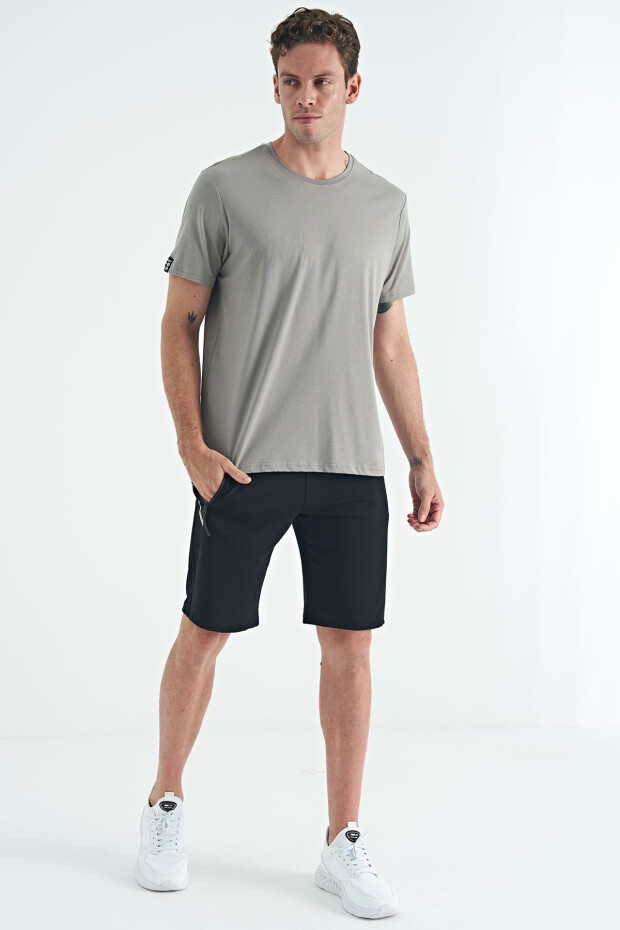 Gri Erkek Basic Kısa Kol Standart Kalıp O Yaka T-shirt - 87911