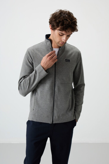 Bruce Gri - Lacivert Dik Yaka Erkek Eşofman Takım - 85200 - Air Jones (1)