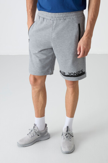 Albie Gri Melanj Standart Kalıp Erkek Şort - 81241 - Air Jones (1)
