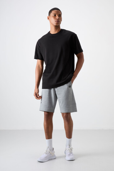 Amos Gri Melanj Baskılı Erkek Şort - 81246 - Air Jones (1)