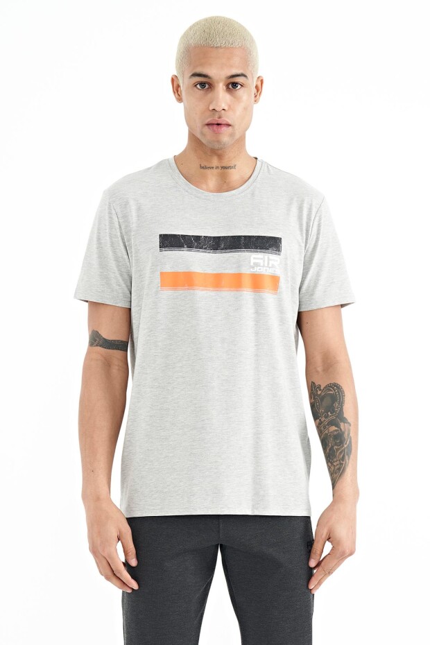 Donald Gri Melanj Standart Kalıp Erkek T-Shirt - 88217