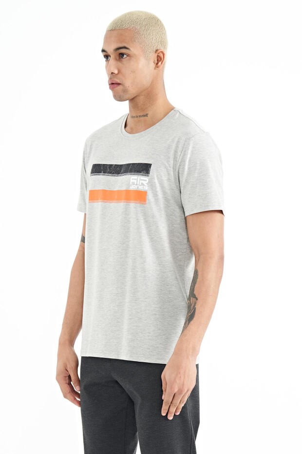 Donald Gri Melanj Standart Kalıp Erkek T-Shirt - 88217