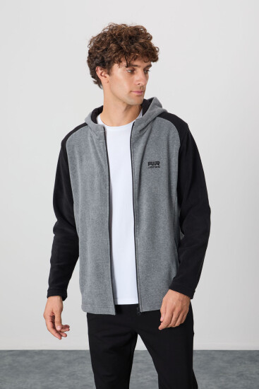 Connell Gri Melanj Rahat Kalıp Polar Erkek Sweatshirt - 88313 