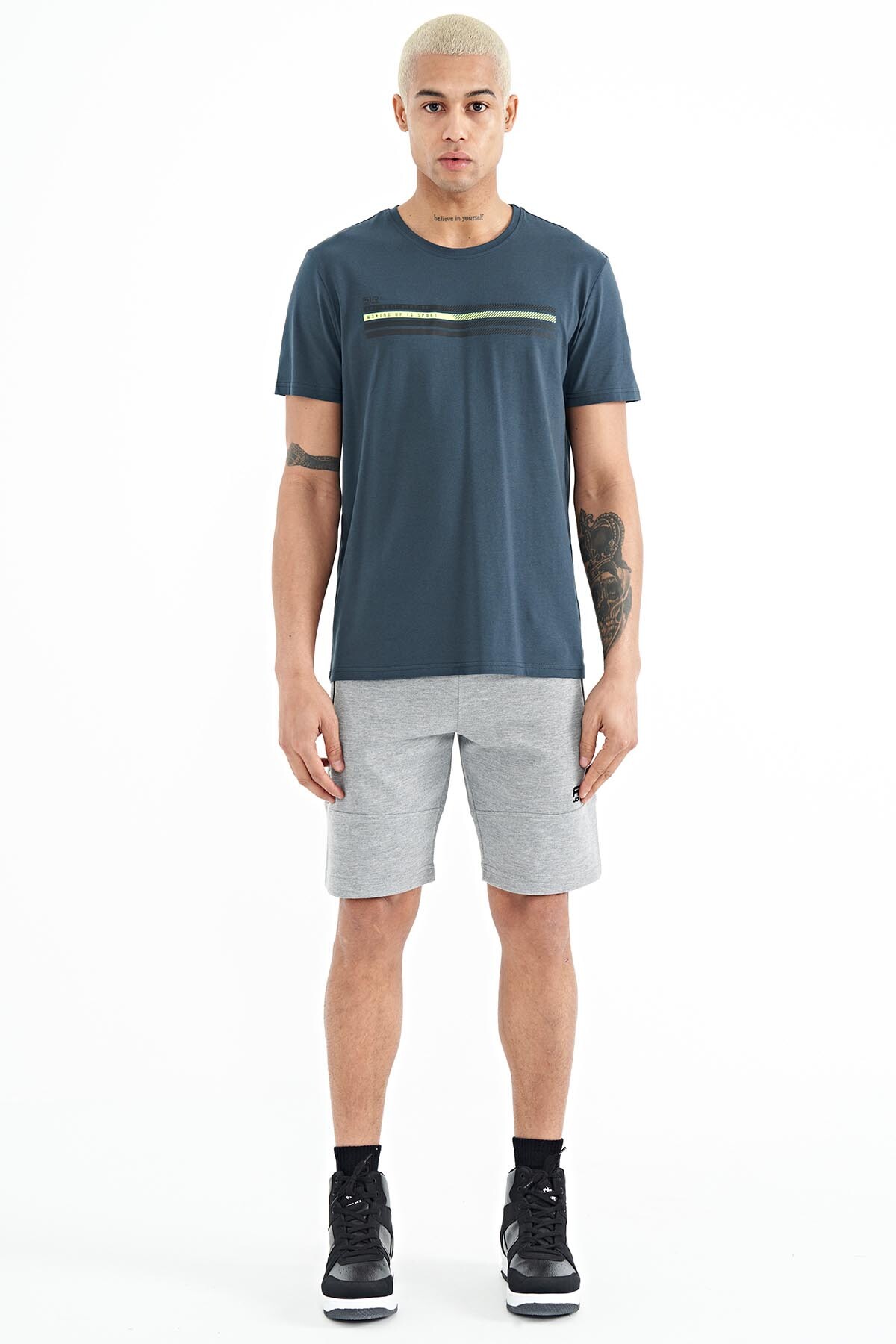 Alec Gri Melanj Standart Kalıp Erkek Şort - 81243 - Air Jones (1)