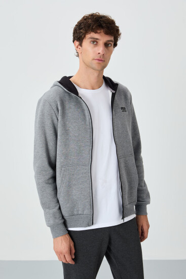 Hector Gri Melanj Şardonlu Erkek Sweatshirt - 88139 - Air Jones (1)