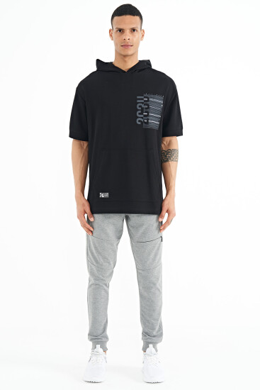 Gri Melanj Gizli Diz Cep Detaylı Standart Kalıp Erkek Joger Eşofman Alt - 84958 - TOMMYLIFE