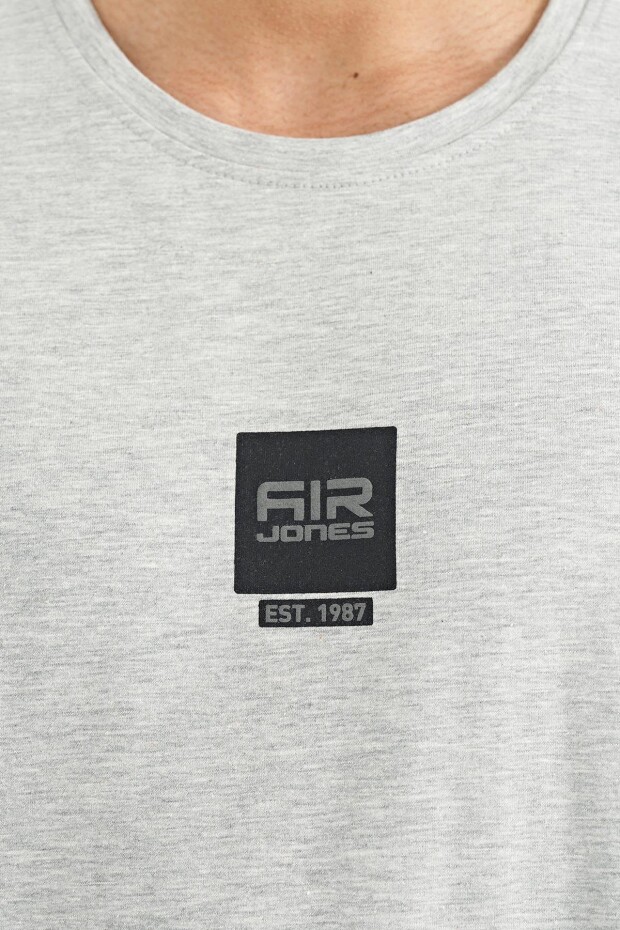 Bert Gri Melanj Standart Kalıp Erkek T-Shirt - 88210