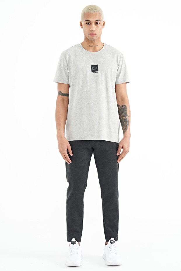 Bert Gri Melanj Standart Kalıp Erkek T-Shirt - 88210