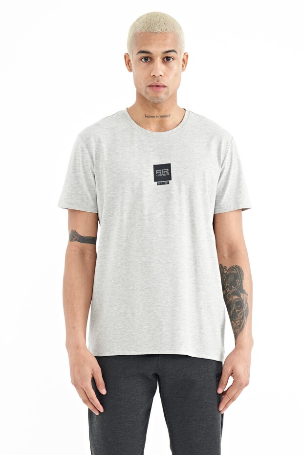 Bert Gri Melanj Standart Kalıp Erkek T-Shirt - 88210