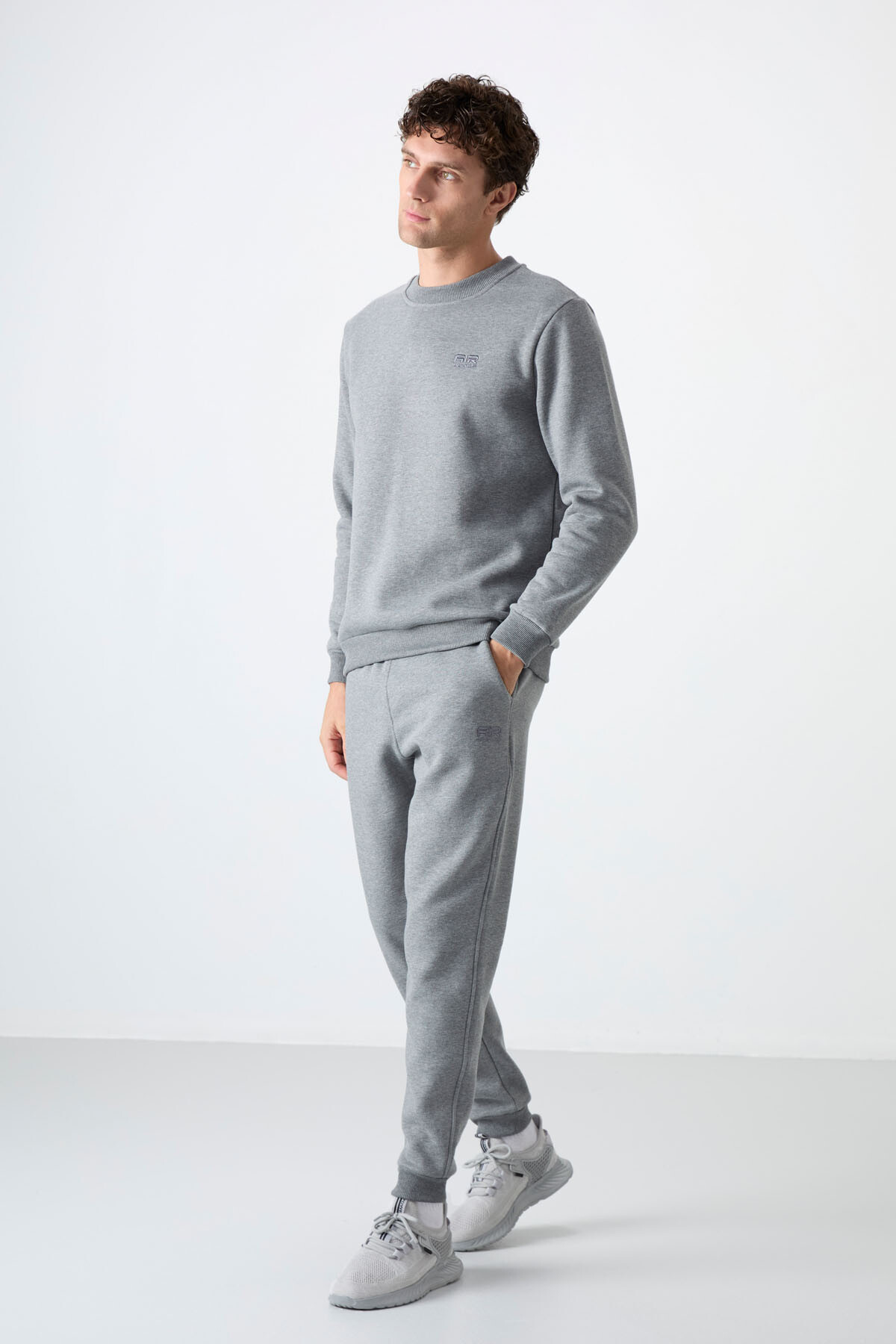 Andy Gri Melanj Şardonlu Erkek Eşofman Takım - 85190 - Air Jones