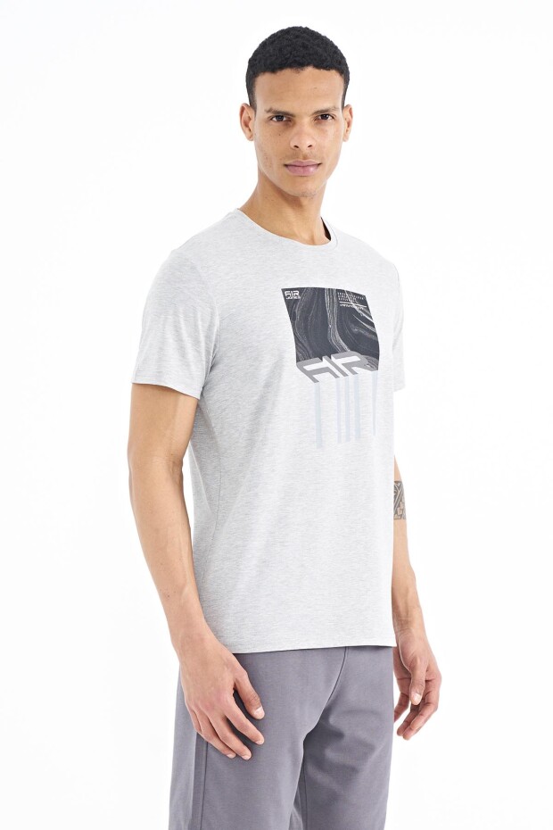 Louis Gri Melanj Standart Kalıp Erkek T-Shirt - 88202