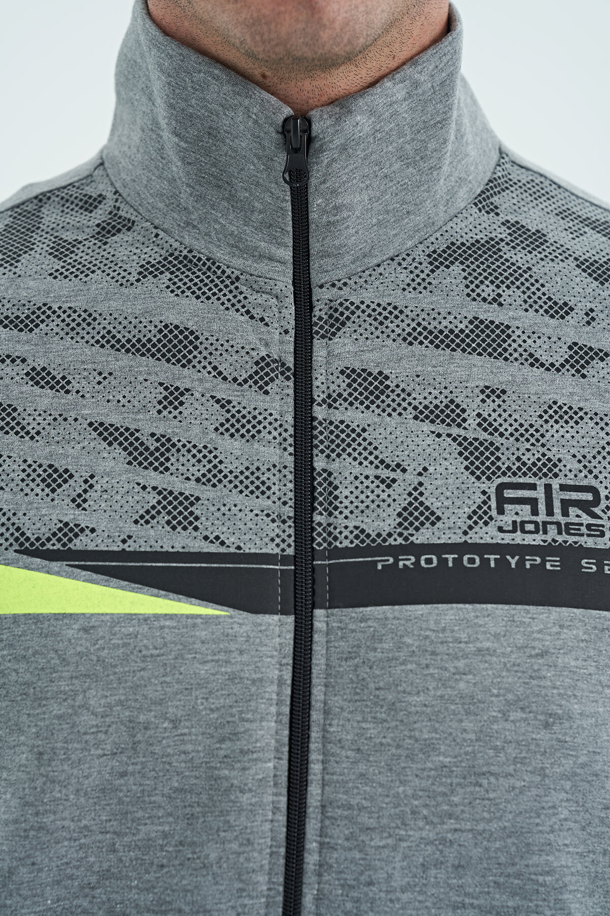 Harry Gri Melanj - Siyah Standart Kalıp Erkek Eşofman Takım - 85197 - Air Jones (1)