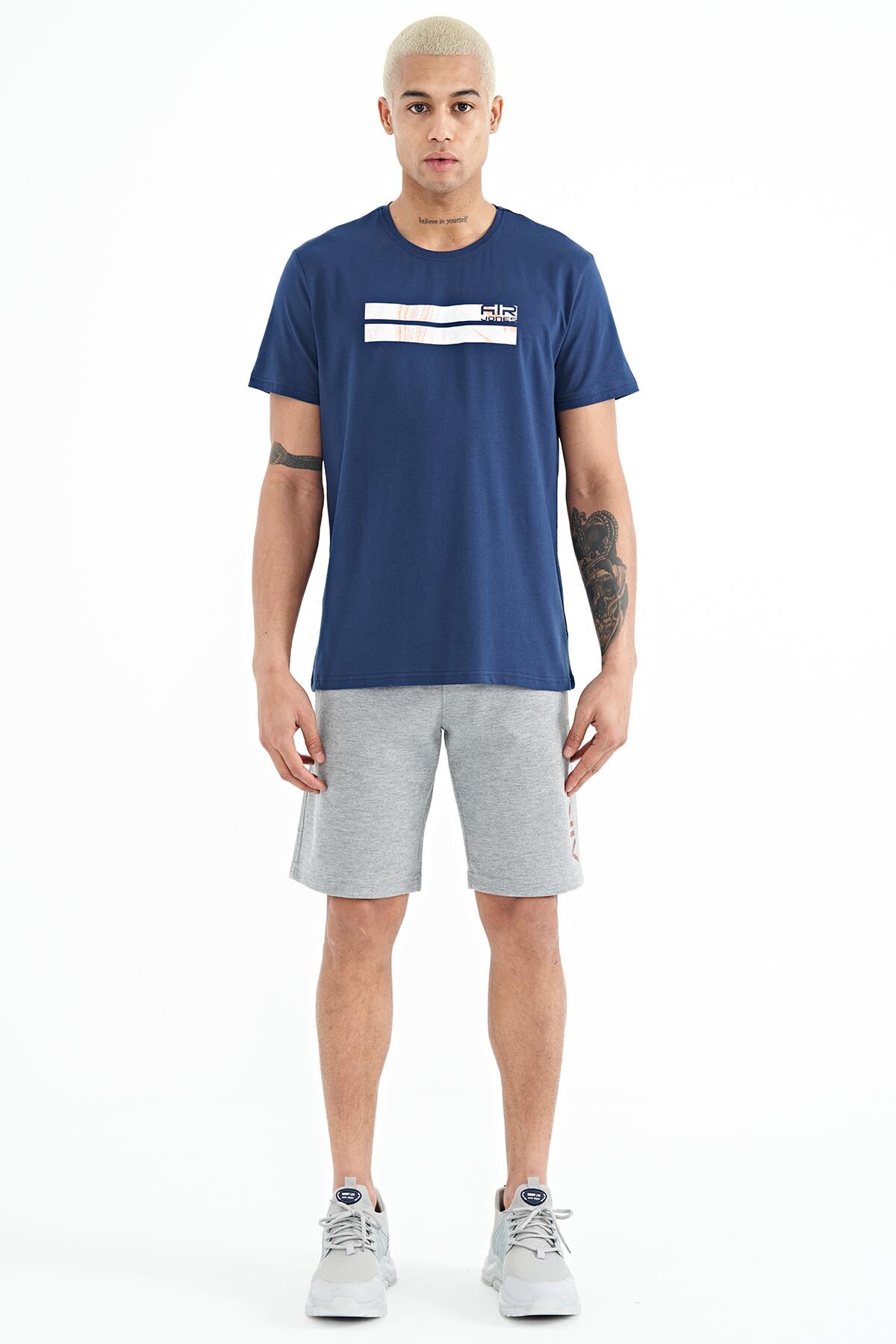 Alva Gri Melanj Baskılı Erkek Şort - 81245 - Air Jones (1)