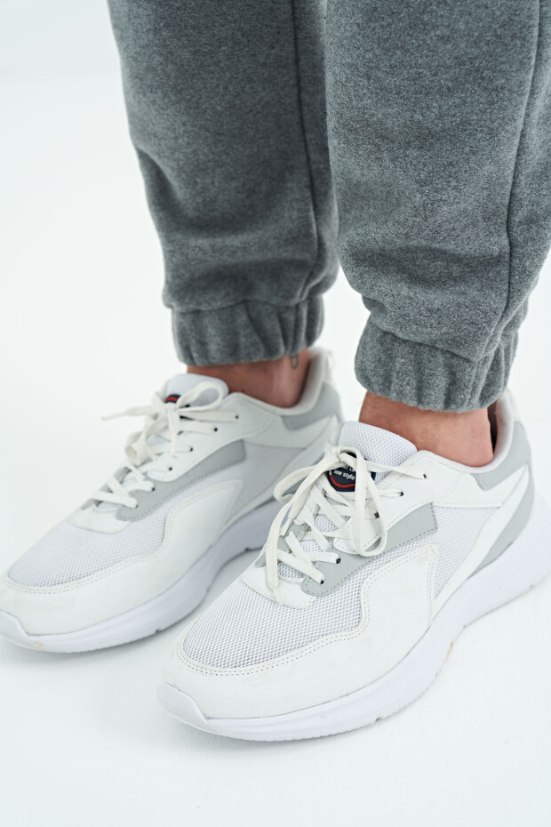 Hektor Gri Melanj Kapüşonlu Polar Erkek Eşofman Takım - 85227 - 8