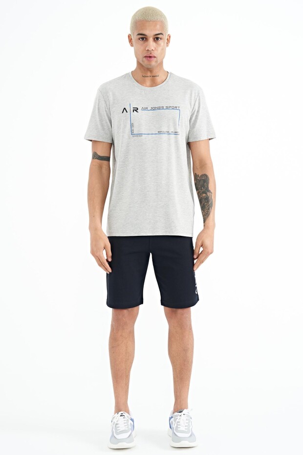 Otis Gri Melanj Standart Kalıp Erkek T-Shirt - 88228
