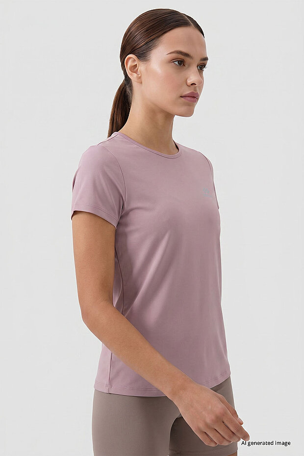 Gül Kurusu Basic Kısa Kol Standart Kalıp O Yaka Kadın T-Shirt - 97144 - 3