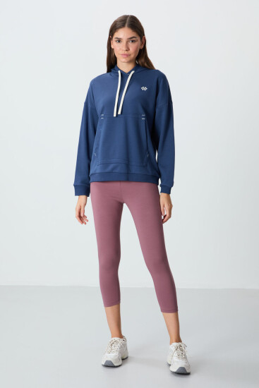 Gül Kurusu Yüksek Bel Slim Fit Dar Paça Kadın Kapri Tayt - 93097 