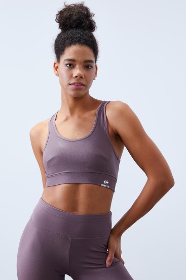 Gül Kurusu Yüksek Bel Toparlayıcılı Sırt Detaylı Slim Fit Büstiyer Kadın Tayt Takım - 95281 - TOMMYLIFE (1)