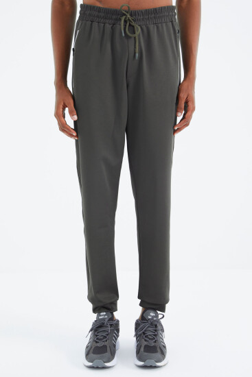 Haki Bağcıklı Cep Detaylı Rahat Kalıp Erkek Eşofman Alt - 84993 - TOMMYLIFE (1)