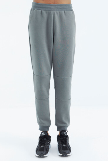 Haki Bağcıklı Şerit Detaylı Rahat Kalıp Erkek Eşofman Alt - 82106 