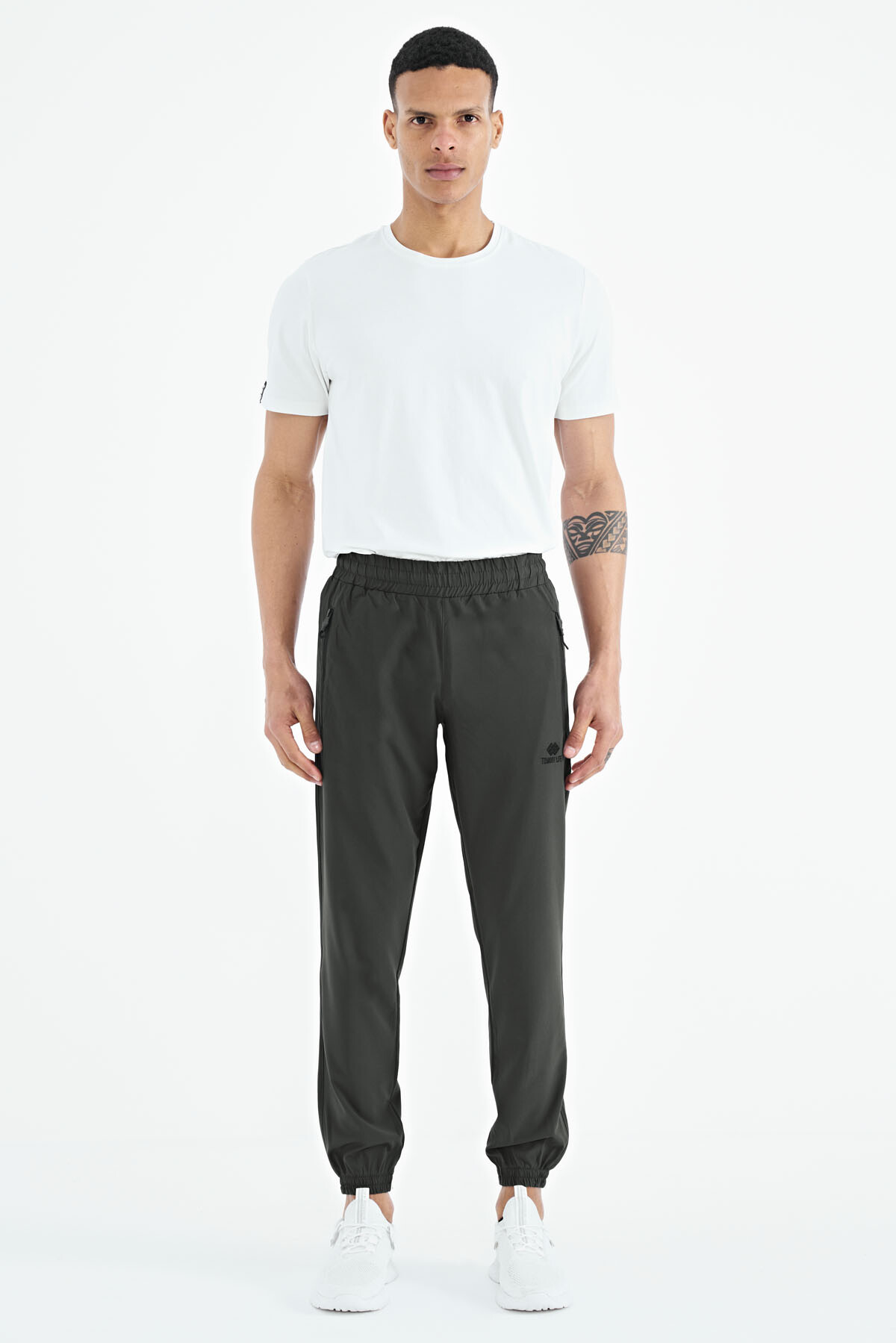 Haki Erkek Basic Cepli Bağcıklı Rahat Form Lastik Paça Eşofman Altı - 84826 - TOMMYLIFE (1)