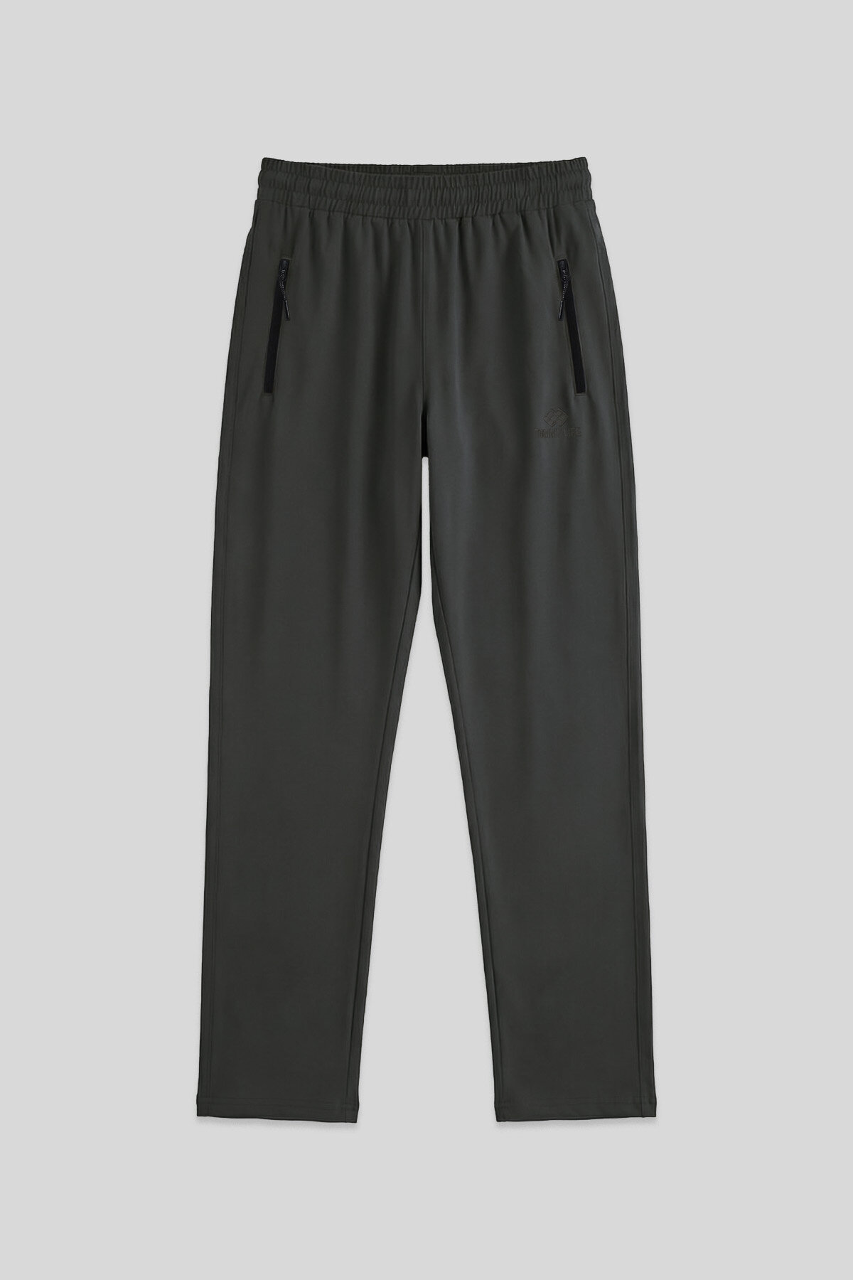 Haki Erkek Fermuarlı Üç Cepli Standart Kalıp Klasik Paça Eşofman Alt - 84768 - TOMMYLIFE