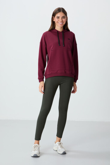 Haki Yüksek Bel Termal Slim Fit Dar Paça Kadın Tayt - 94577 