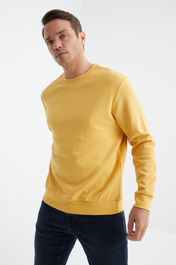 Hardal Basic O Yaka Rahat Form Erkek Sweatshirt - 88053